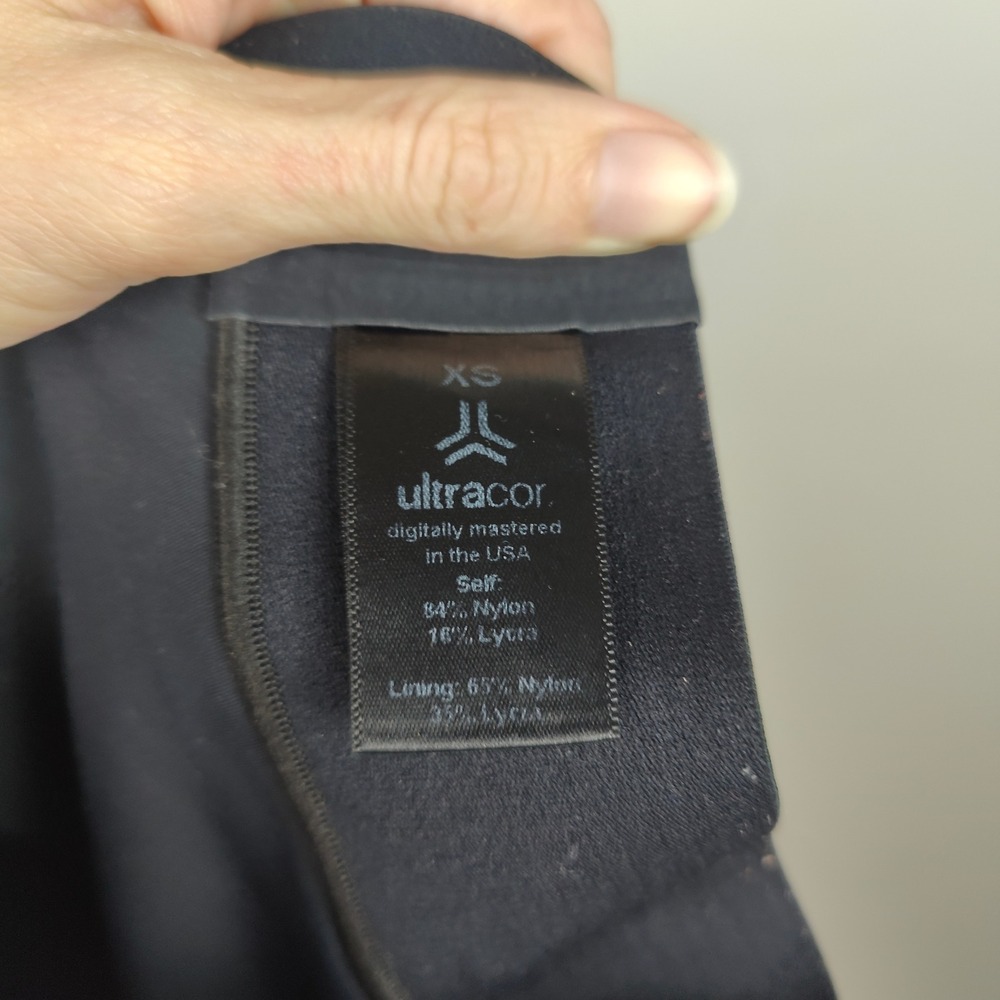 Ultracor Leggings‎ Womens XS Black Gold Star Foiled Print Athletic Compression - Picture 8 of 10